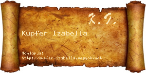Kupfer Izabella névjegykártya